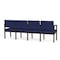 Lesro Lenox Wood 4 Seat Tandem Seating Wood Frame, Mocha, OH Cobalt Upholstery LW4103 - alternate 3